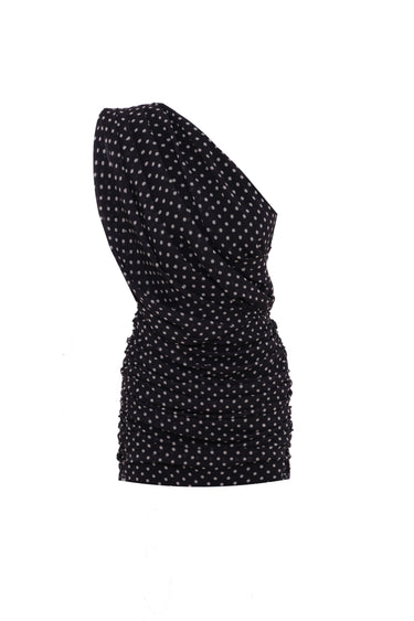 KETRA Polka Dot Patterned Draped Mini Dress