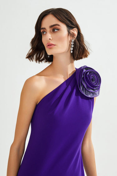 GENNIE One Shoulder Purple Maxi Dress