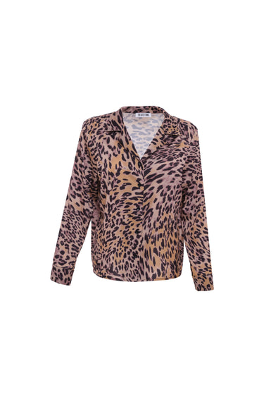 AYMIE Cheetah Patterned Shorts-Shirt Set