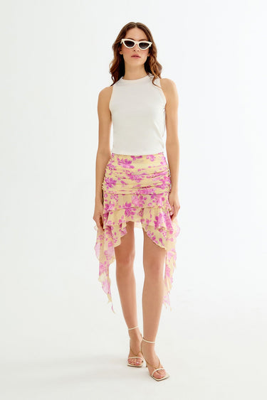 ROSE Floral Patterned Mini Skirt